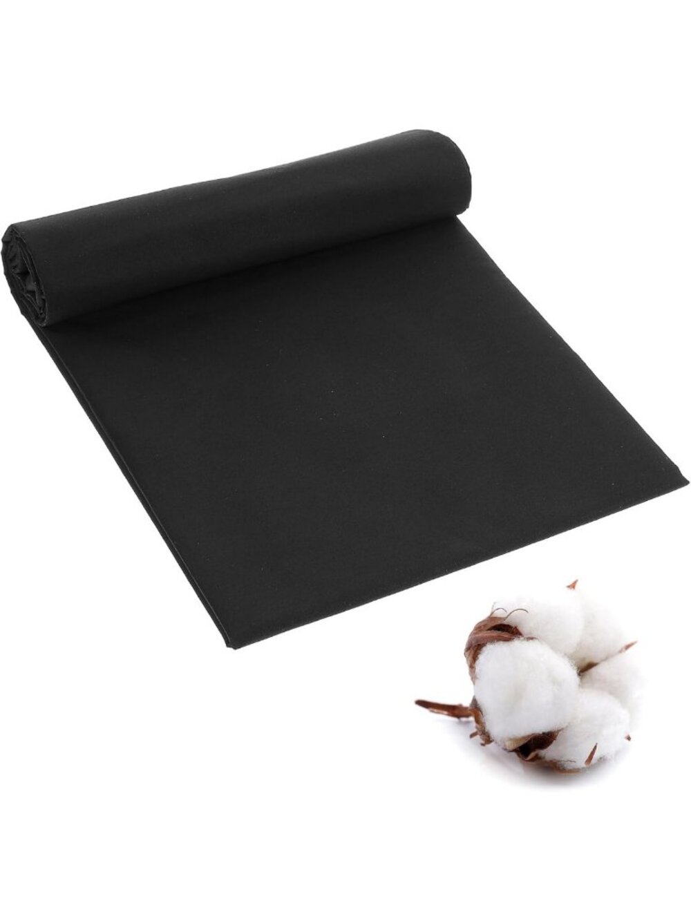 10 Yards Black Cotton Fabric - 59" Wide, Medium Weight, 100% Natural for Sewing